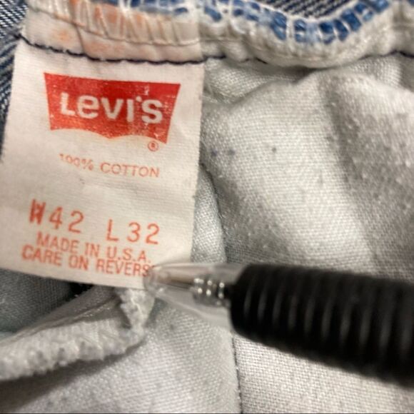 VINTAGE LEVI’S,Men’s Orange Tag, 42/32, hand measures 38X27.5, Blue, Rise 13”, - Picture 10 of 14
